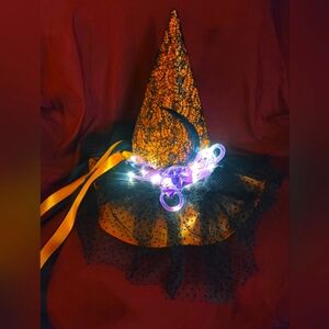 NIB Light Up Witch Hat costume full moon halloween women